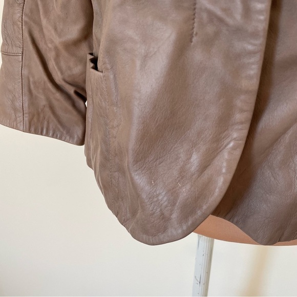 Vince Womens Brown Leather Snap Closure Blazer Jacket V0550-90092 Size 2 - Picture 9 of 10